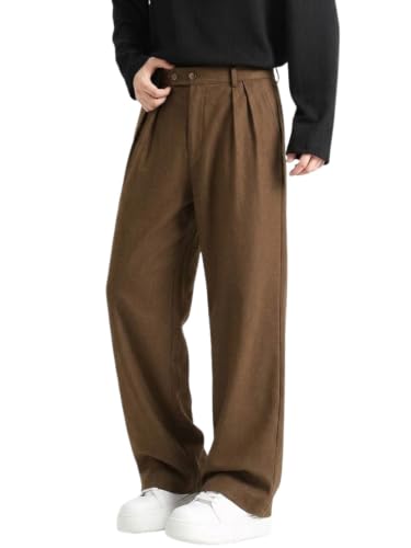 Image of Linen Pants for man | Relaxed Fit Korean Pants | Gurkha Trouser | Lower for Men | Elastic Waist Bottom wear | Straight Fit Casual Trousers | Formal Pant for Office & Wedding