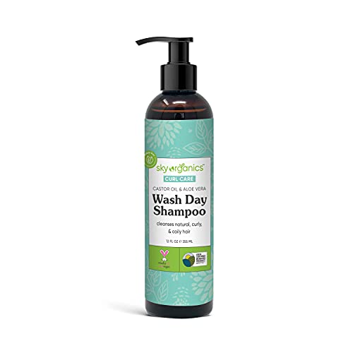 Sky Organics Curl Care Bio-Based Wash Day Shampoo for Hair USDA Certified Bio-Based to Cleanse, Hydrate & Enhance Curls, 12 fl. Oz