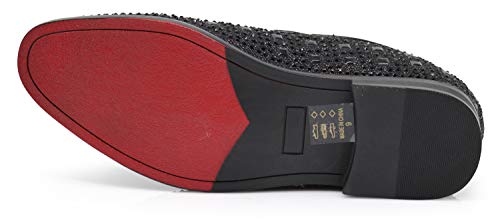 Image of SPK11 Men's Vintage Fashion Rhinestone Designer Dress Loafers Slip On Shoes Classic Tuxedo Dress Shoes