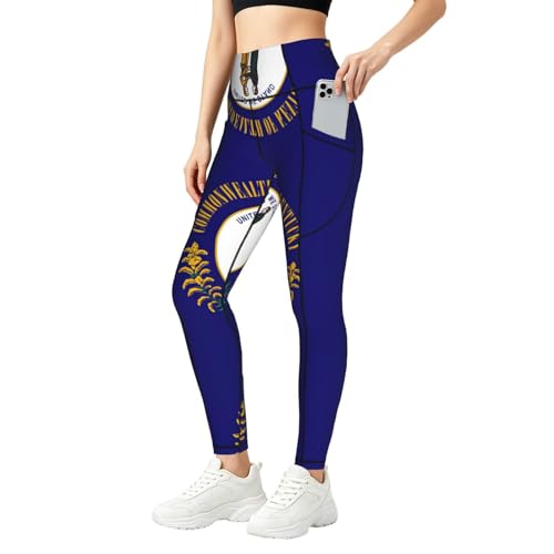 Leggings de compresión de Kentucky mallas técnicas de fitness con soporte de cintura alta
