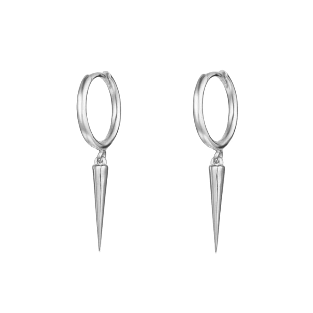 Minimalist Spike Dangle Drop Hoop Earrings for Women Girls 925 Sterling Silver Charms Hoops Cuff Cartilage Stud Tragus Helix Wrap Geometric Hypoallergenic Fashion Personalized Punk