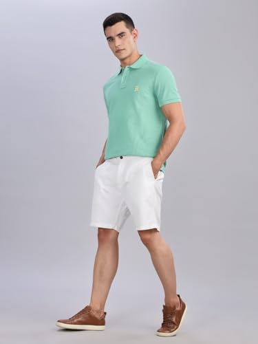 Image of Tommy Hilfiger Solid Regular Fit Cotton Polo T-Shirt