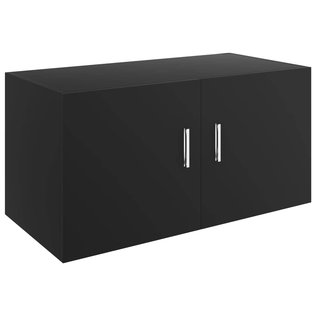vidaXL Armario de Pared Estante Flotante Versátil Decoración Baño Cocina Habitación Almacenamiento Moderno Madera Contrachapada Negro 80x39x40 cm
