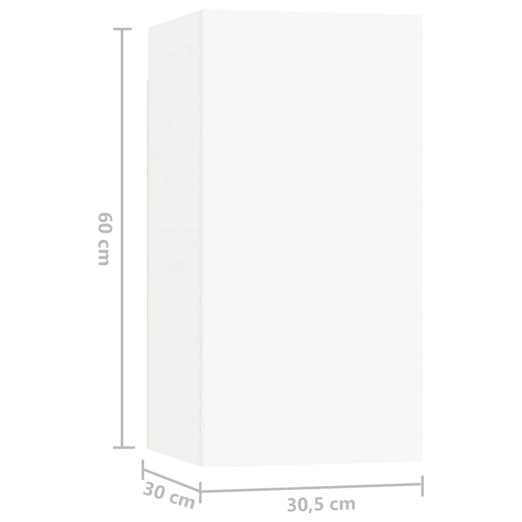 5-TLG. TV-Schrank-Set, Weiß Holzwerkstoff, Hängend, Modernes Media-Center für Wohnzimmer, Schlafzimmer, Viel Stauraum
