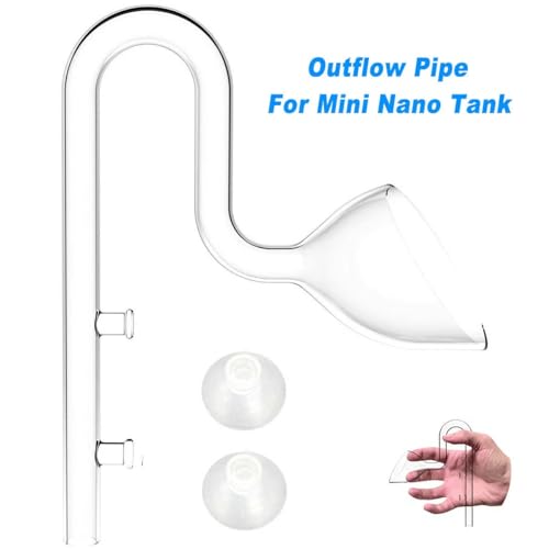 Image of Aquatic Mini Glass Lily Pipe Protein Skimmer Inflow and Outflow for Mini Nano Tank Filter System for Fish Tank Accessories (mini 10mm Out)