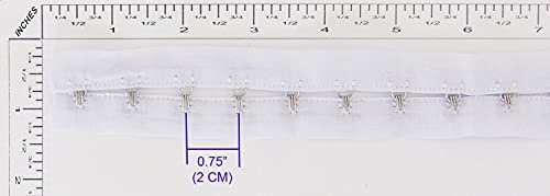 2 Yards Pair Hook And Eye Trim- 0.75" Spacing- Silver Metal On White Cotton Tape Ribbon Edging Cordage For Corset Sewing Quilting Renaissance Dance Bridal Costumes Drapery Home Décor- #45-Wh-75-2Y #TOP1