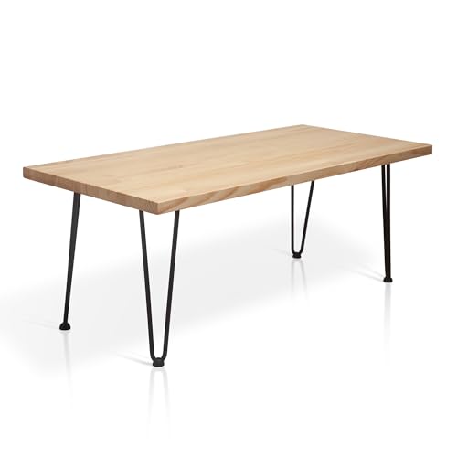 PEJECAR Mesa de Centro Savia de Madera y Patas de Hierro 90x50 cm