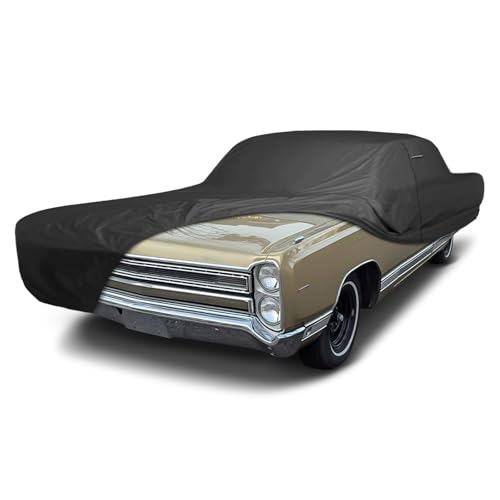 Image of iCarCover Premium Custom Car Cover for 1966-1969 Plymouth VIP 2-Door, 4-Door Heavy Duty Waterproof All Weather Rain Snow Sun Protector Custom Fit Full Exterior Indoor Outdoor Protection Cover (Black)