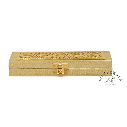 Image of Designer Rectangular Shaped Cash /Shagun /Gift /Gaddi /Jewellery /Shagun Box (Golden, Pack of 1)