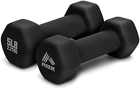 RBX Weights Dumbbells Set - Neoprene Arm Weights with Non-Slip Grip, Strength Training Equipment Workout Weights for at Home or Gym Training, Anti-Roll