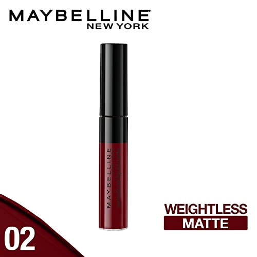Maybelline New York Lipstick, Matte Finish, Non-Sticky and Non-Drying, Sensational Liquid Matte, 02 Soft Wine, 7ml - Image 3