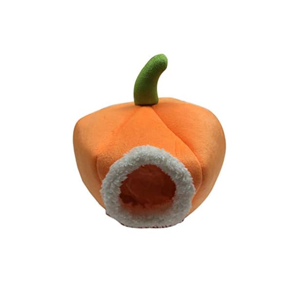 Popetpop guinea pig bed pumpkin - rat hamster bedding winter warm fleece small pet squirrel hedgehog sack chinchilla hut nest hamster cage accessories