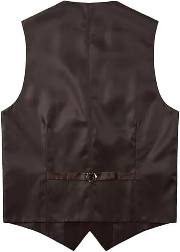 Men's V-Neck Sleeveless Suit Vest Slim Fit Business Dress Wedding Solid Color Vest4