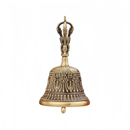 真鍮製五鈷金剛鈴 | 寺院仏具・密教法具・巡礼用品 | サイズ13.8x6.3cm (15 x 8.5 cm)