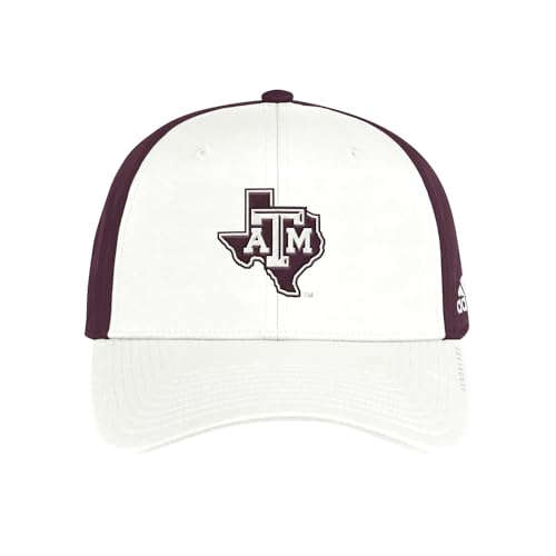 adidas Mens Texas A&M Aggies Coach Slouch Flex Cap - Red White - Size L/XL