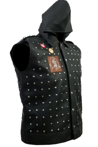 hifa WD 2 Watch Dogs Marcus Holloway Black Studded Dedsec Wrench Shawn Baichoo Real Leather3