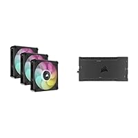 Corsair iCUE ML140 RGB ELITE, schwarz, 120 mm &amp; iCUE COMMANDER CORE XT, Digitale Steuerung der RGB-Beleuchtung und Lüfterdrehzahl Schwarz