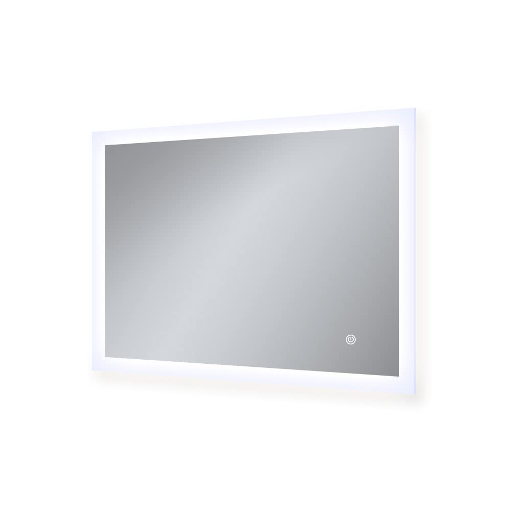 axentia Spiegel mit LED-Beleuchtung, Badspiegel mit Touch, ca. 70 x 60 x 3,5 cm