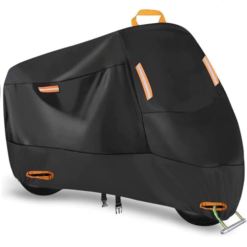 300D Oxford Heavy Duty Motorcycle Cover, Dirt Bike Cover, 96 inch XL for Adventure Cruiser Street Sport Touring - Tear Proof Night Reflective Lock Holes Waterproof Impermeable Outdoor Protect