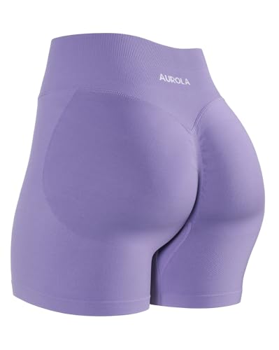 Image of AUROLA Influence Workout Shorts for Women,2.5 3.5 4.5 5.5 6.5 No Roll Up Squat Proof Scrunch Seamless Compression Gym Short