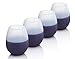 Unbreakable Silicone Wine Glasses - Set of 4 12 Ounce Stemless Rubber Squishy Cups by Jökel