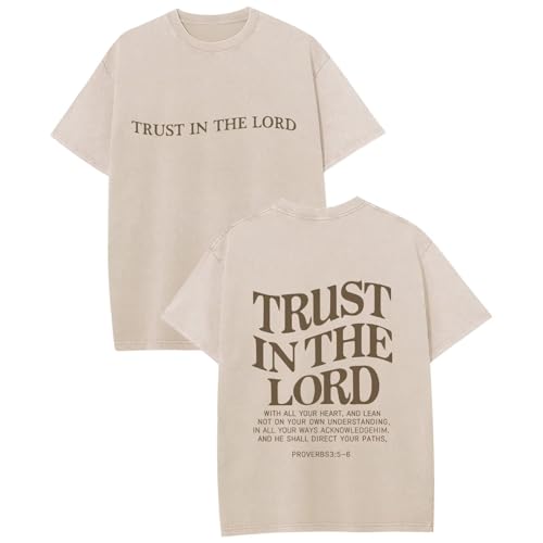Mens Christian Shirts Trust in The Lord Shirt Jesus Religious Tees Oversized Graphic Tshirt