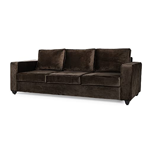 Image of Wakefit Sofa Set | 3 Year Warranty | Sofa 5 Seater, 5 Seater Sofa for Living Room, Wooden Sofa Set, Sofa Set 3+2 Seater - Napper(Fabric-Velvet : Stone)