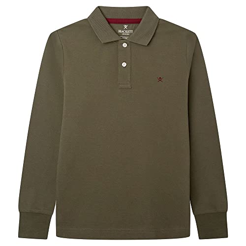 HACKETT LONDON Boy's Small Logo Polo LS Shirt, Green (Ivy), 13 Years