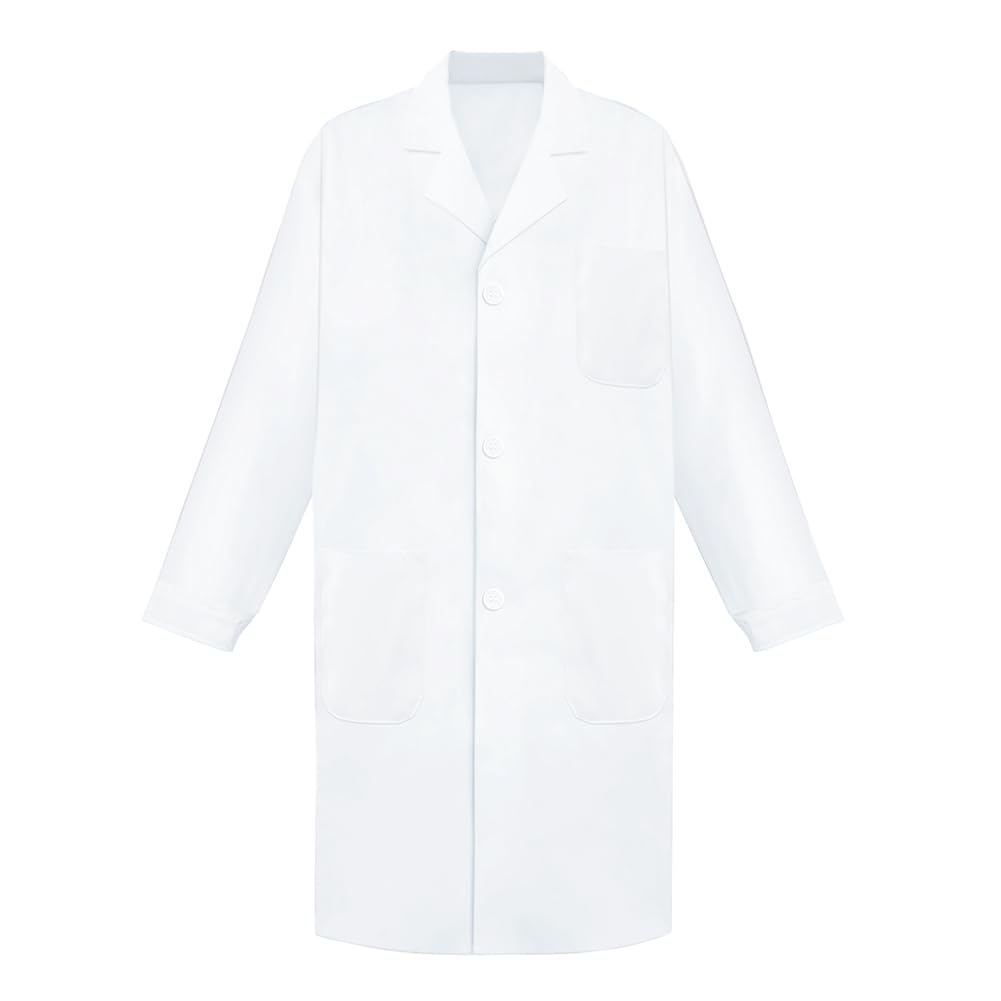 AUYAO Biała bluzka laboratoryjna dla kobiet i mężczyzn, bluzka laboratoryjna chemia, bluzka lekarska unisex