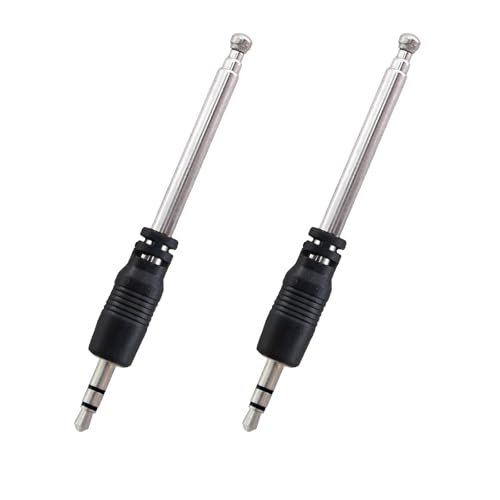 SHUKEFER 3.5mmポート FMラジオアンテナ 2個 4セクション 伸縮アンテナ 6.61インチ ポータブル伸縮アンテナロッド ミニ携帯電話アンテナ FM携帯電話ラジオアンテナプラグインステレオアンテナ用