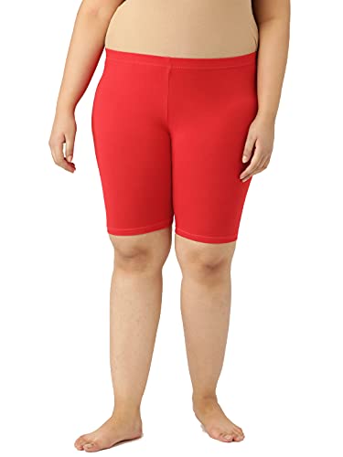 Image of LEADING LADY Women's Solid Cotton Mid Rise Shorts | Skinny fit Short for Workout, Yoga, Gym & Running Shorties (Pack of 3)