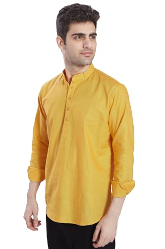 Image of DIVISIVE Men's Slim Fit Full Sleeves Cotton Short Kurta
