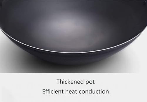Wok de fondo redondo 40cm y 30cm de hierro fundido miniatura 4