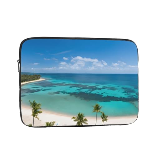 Housse PC 17 pouces plage et palmier pour travailler en vacances