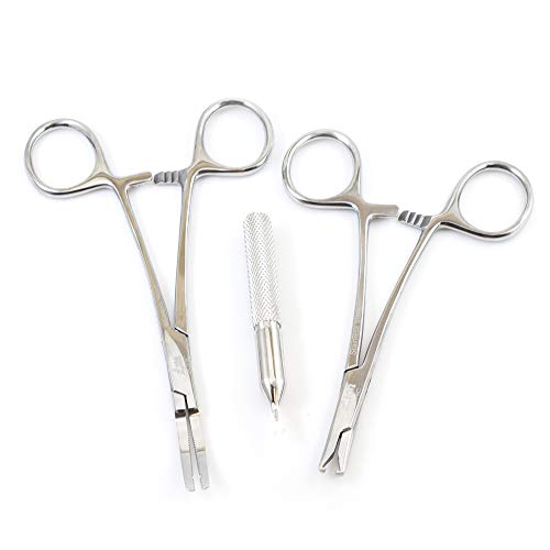 BodyJewelryOnline Pack of 3 Dermal Piercing Tools Dermal Anchor Holder and Insertion Tools