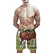 Men & Boys Classic Fit Swim Trunks for Beach Gym Sport Quick Dry Drawstring Basic Board Shorts with Pockets, Underwear Hereford Cow and Cute Calf in Summer Pasture Art Fashion Cargo Short