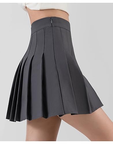 Women Girls high Waisted Pleated Skater Tennis School Skirt Uniform Skirts3