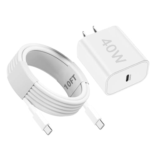 iPad Charger Fast Charging,[Apple MFi Certified]40W Fast USB C Charger Block 10FT USB C to C Cable...