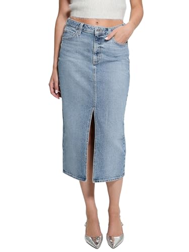 GUESS Women's Eco Mila Denim Midi Skirt, Wildcard