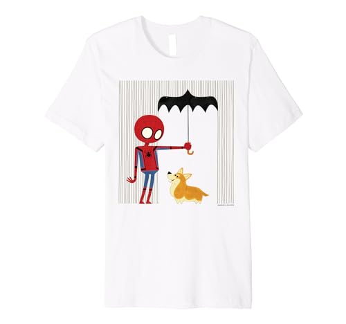  Marvel Spider-Man Far From Home Corgi In The Rain Premium T-Shirt