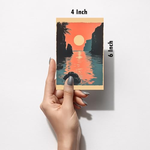 Image of SiddArtify Coastal Wall Art Prints Set - Tropical Beach Poster Decor for Living Room Bedroom Office - Set of 2-4x6 Inch - Board (Pack of 6) - Sticker (Pack of 6)