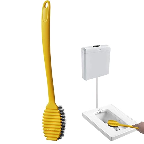 COMFOLIVING Cepillo de limpieza de baño con mango largo - Cepillo de limpieza multifuncional para inodoro y baño | de limpieza ergonómico del hogar para inodoro, suelo,