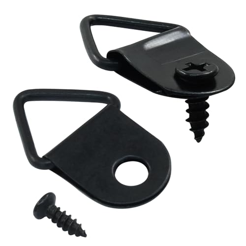 Image of 100 Pcs Small Triangle Ring Picture Hangers 22mm /0.87 Inch Triangle Ring Picture Hooks 1 Hole Metal Hooks with Screws for Hanging Mirror, Clock and Paintings (Black)