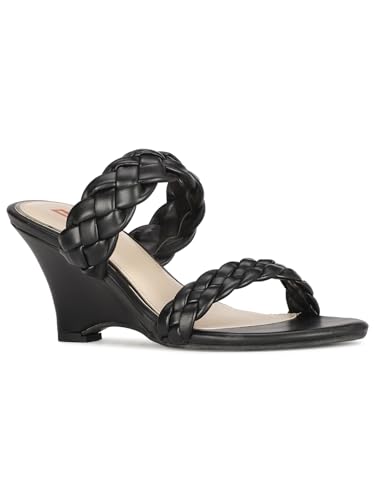 Image of Bata Womens CARLY WEDGE MULE Heels, Black, (7716812)