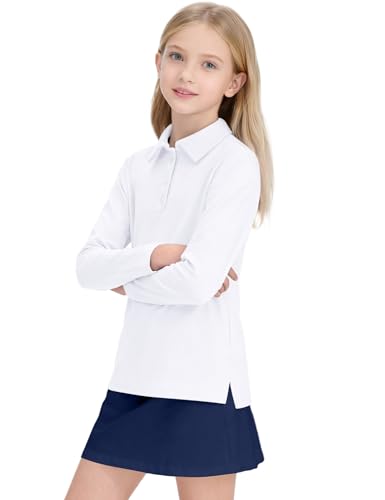 Girls Uniform Shirts Long Sleeve Polo Shirt for Girls School Uniform Shirts Size 5-14 Years2