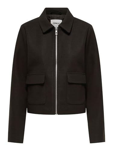 Veste courte zippée Femme ONLY Onlvela noire en tissu léger