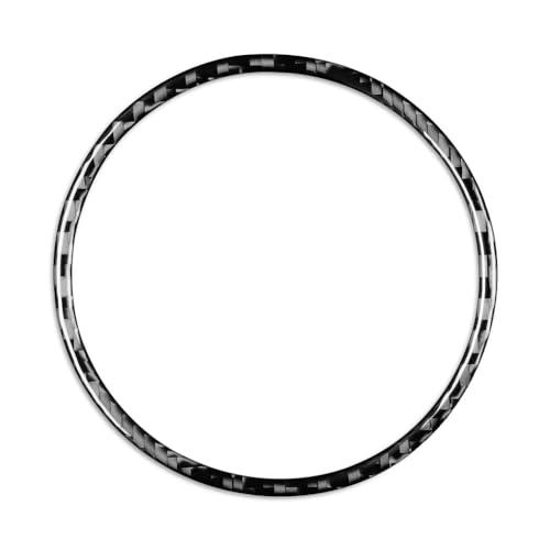 Rbanna1 Front Grille Logo Ring Emblem Badge Decoration Trim for Alfa Romeo Giulia 17-2023 Carbon Fiber Black