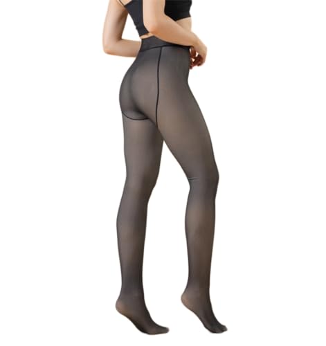 Image of VINICUNCA Winter Warm Fleece Lined Tights, Fake Translucent pantyhose Thick Thermal Leggings Pants