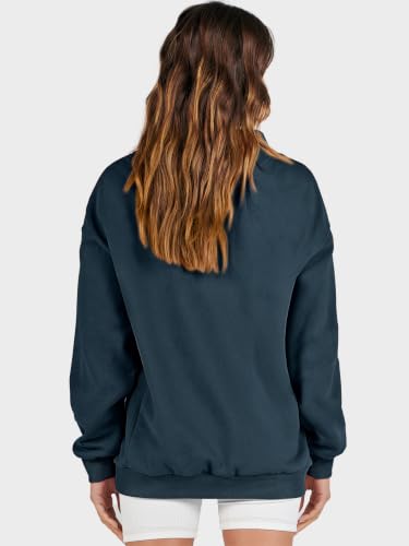 Image of ANRABESS Womens Oversized Sweatshirts Mock Neck Pullover