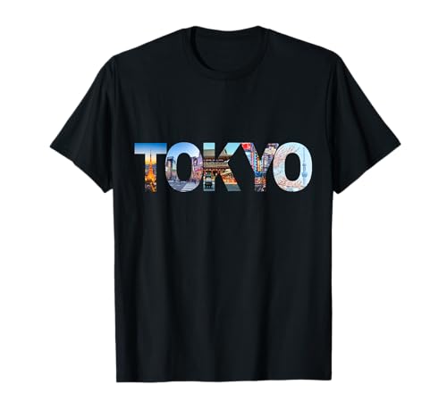 Tokyo Skyline Typografie Japan Stadtbild Schriftzug T-Shirt